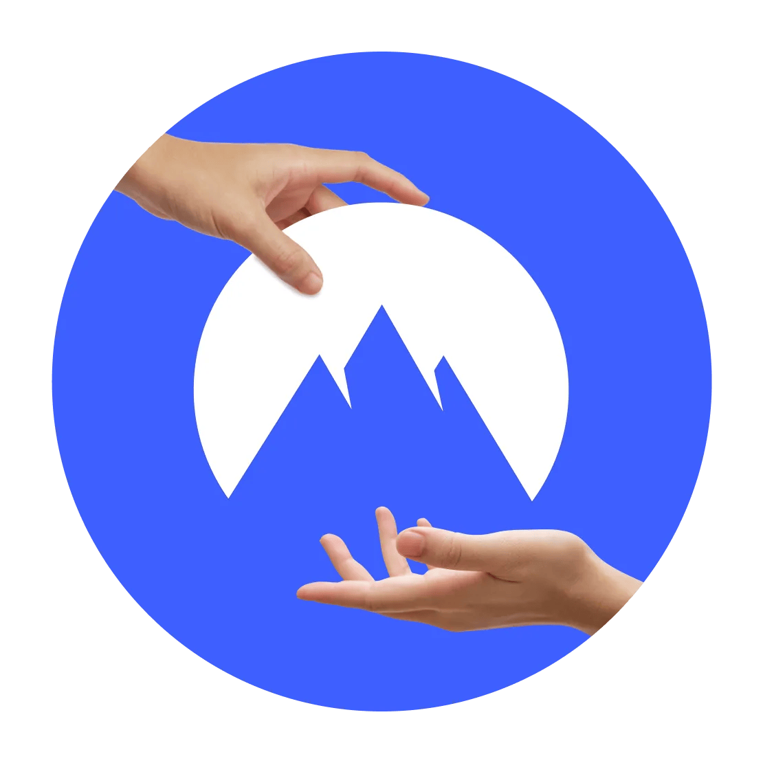 Hand holding a Nord-branded privacy emblem