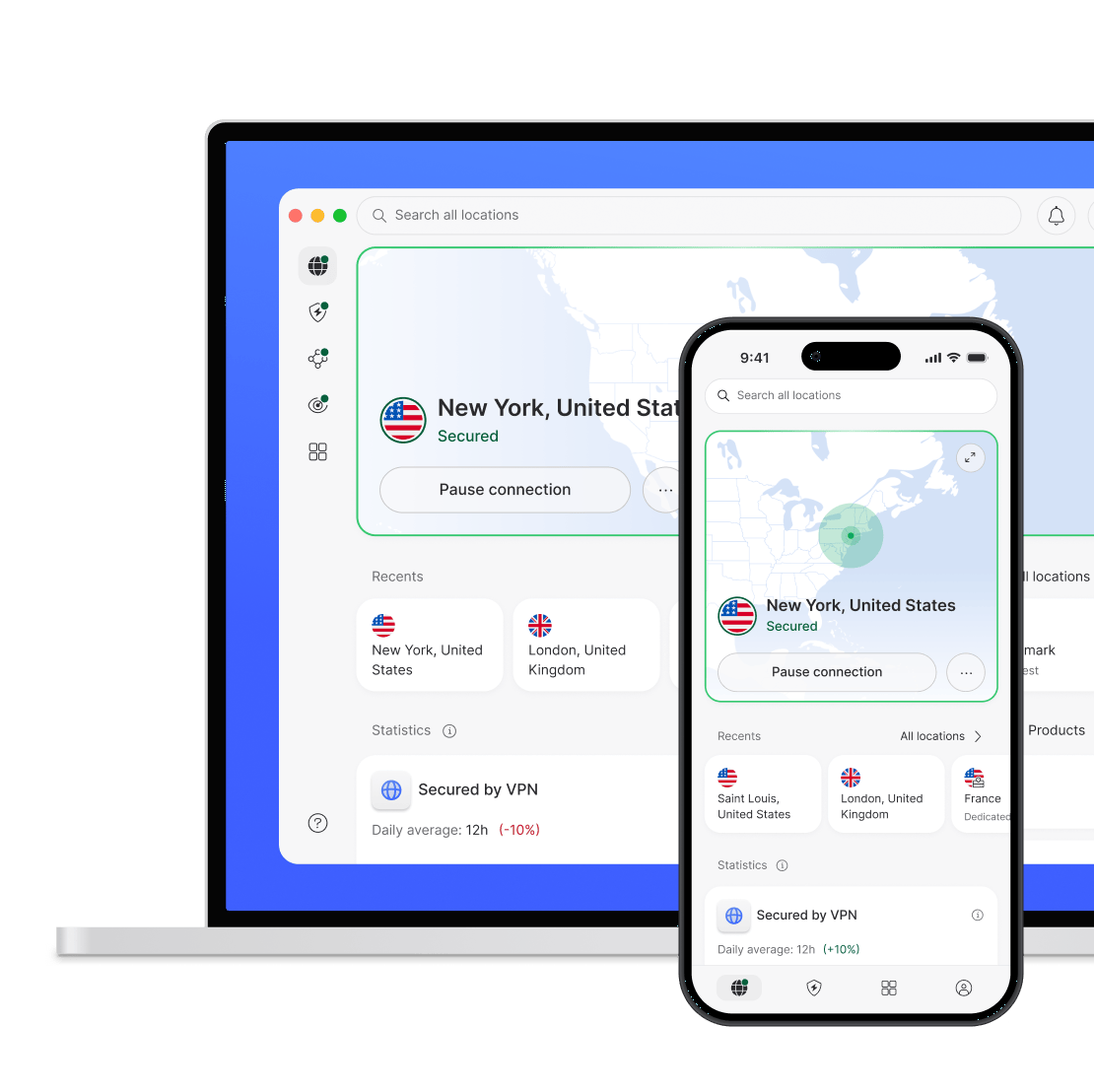 NordVPN apps displayed across several devices